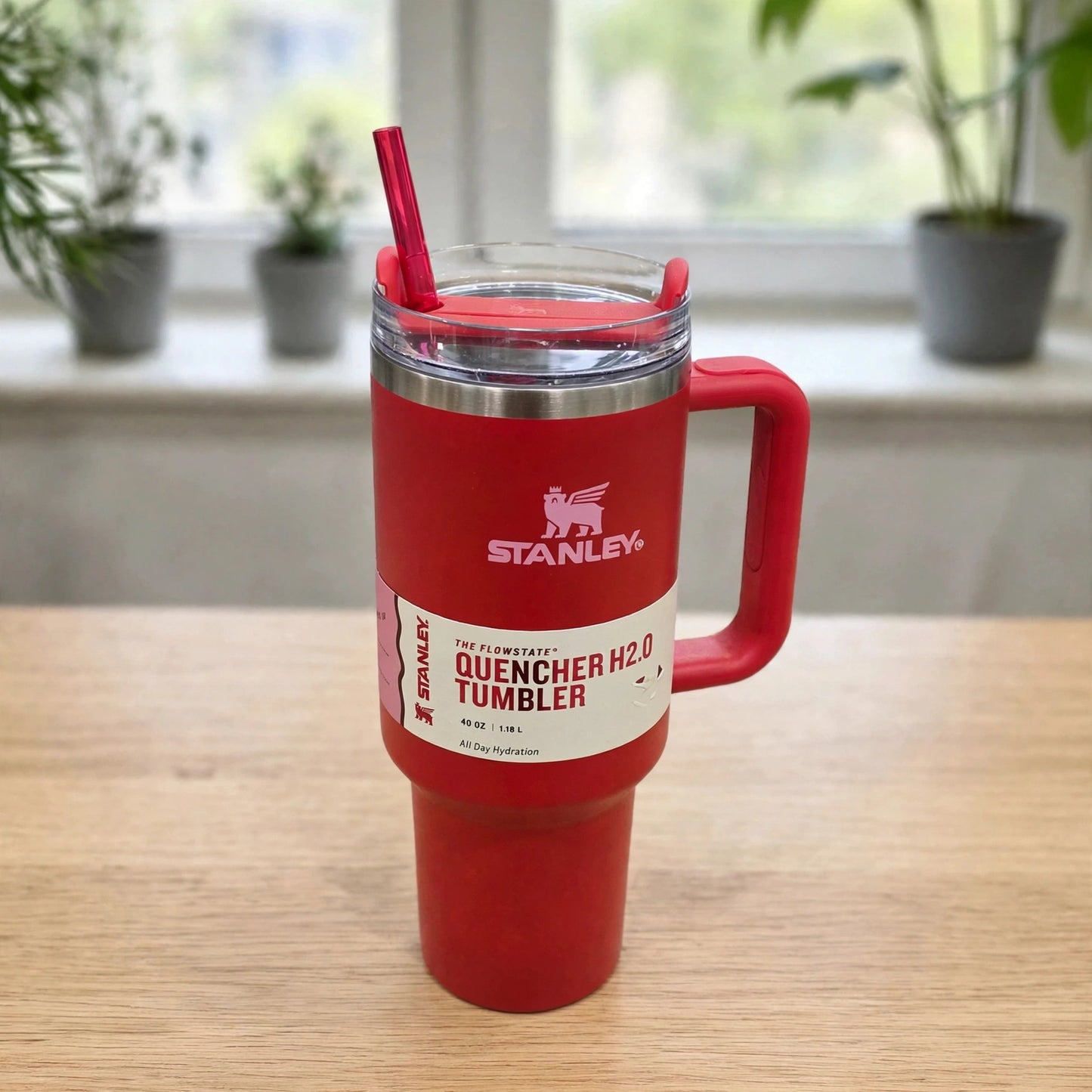 Official Stanley The Quencher H2.0 FlowState™ Tumbler 40oz (1.18L) — Vibrant Crimson Red