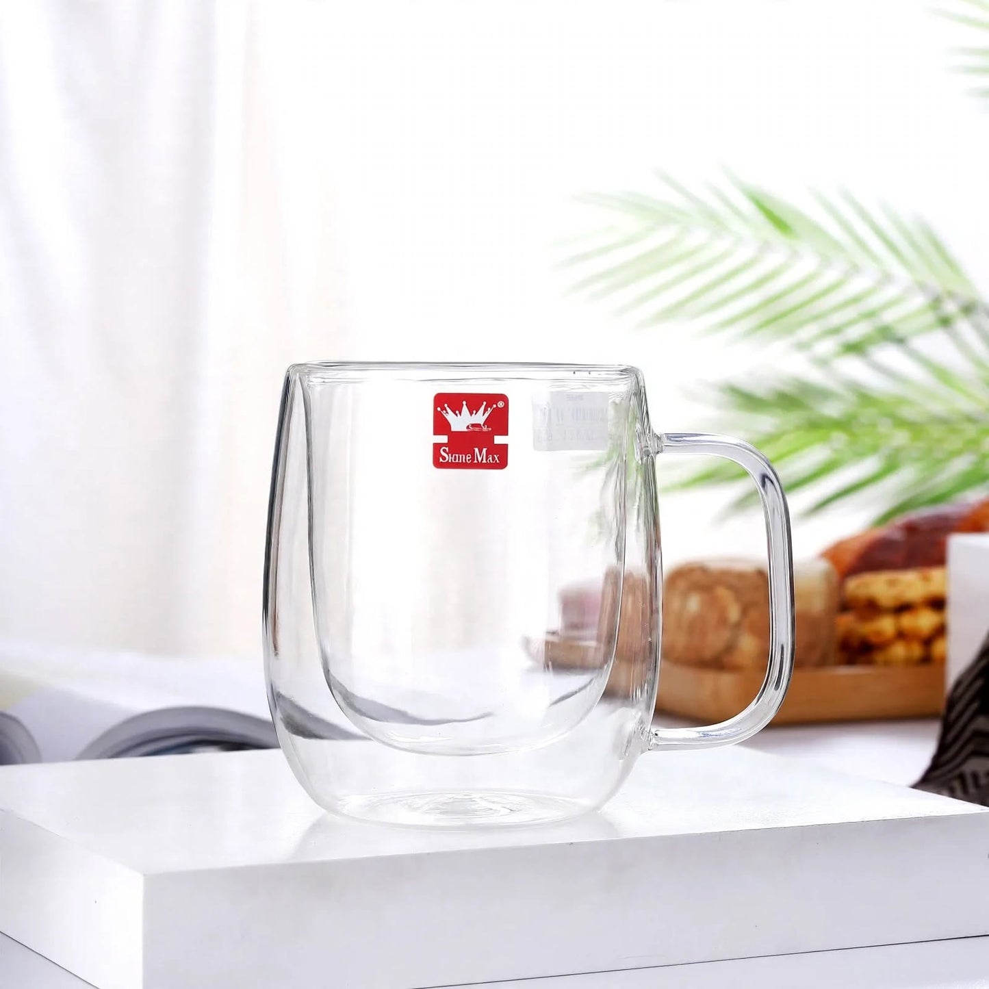 Premium Double Wall Glass Mug – 250ml Insulated Heat-Resistant Coffee and Tea Cup with Handle