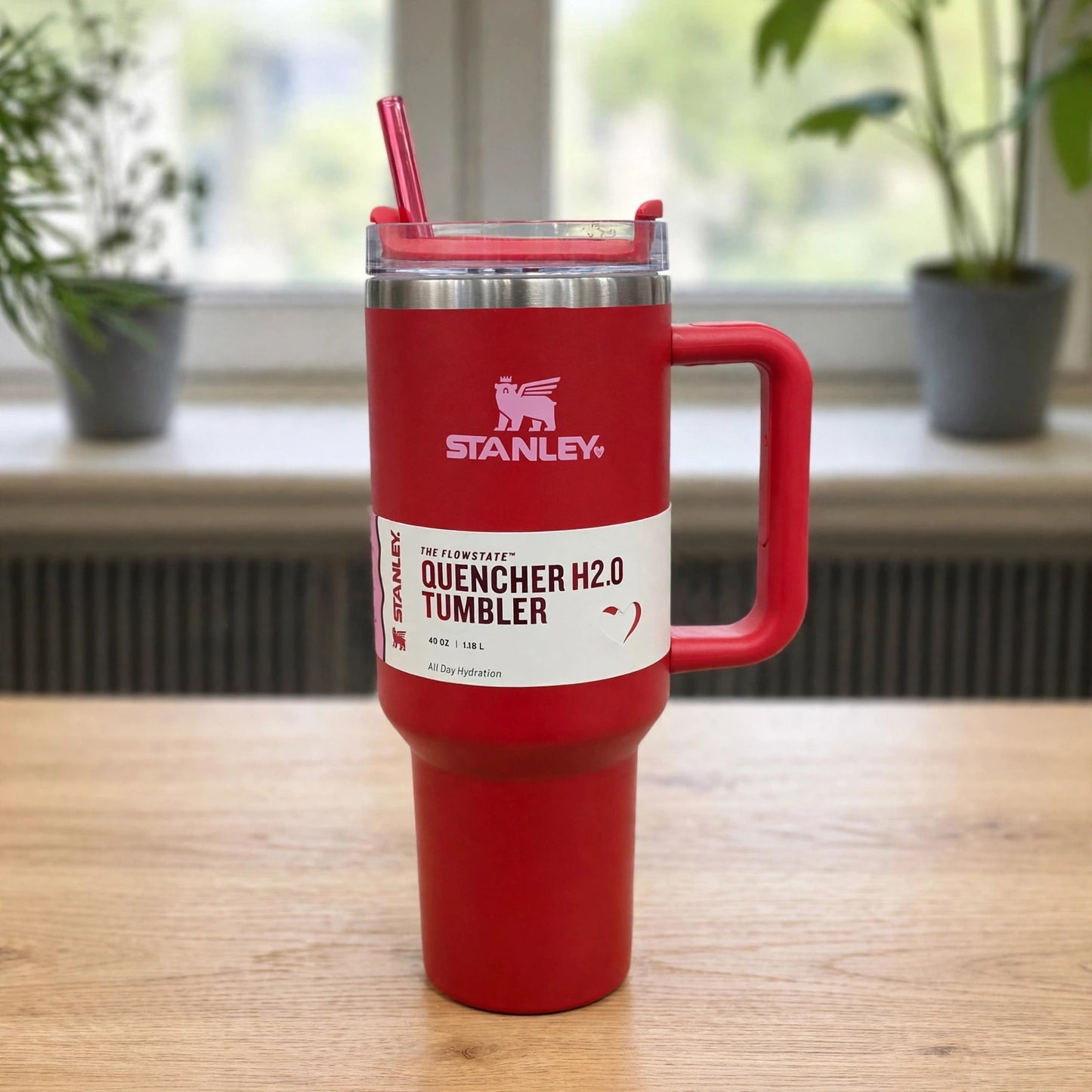 Official Stanley The Quencher H2.0 FlowState™ Tumbler 40oz (1.18L) — Vibrant Crimson Red