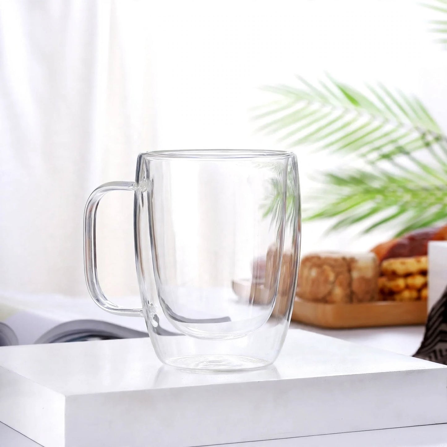 Premium Double Wall Glass Mug – 250ml Insulated Heat-Resistant Coffee and Tea Cup with Handle